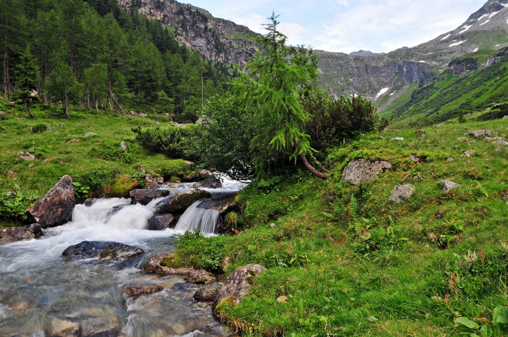 paysage cascade rivière alpes montagnes autriche