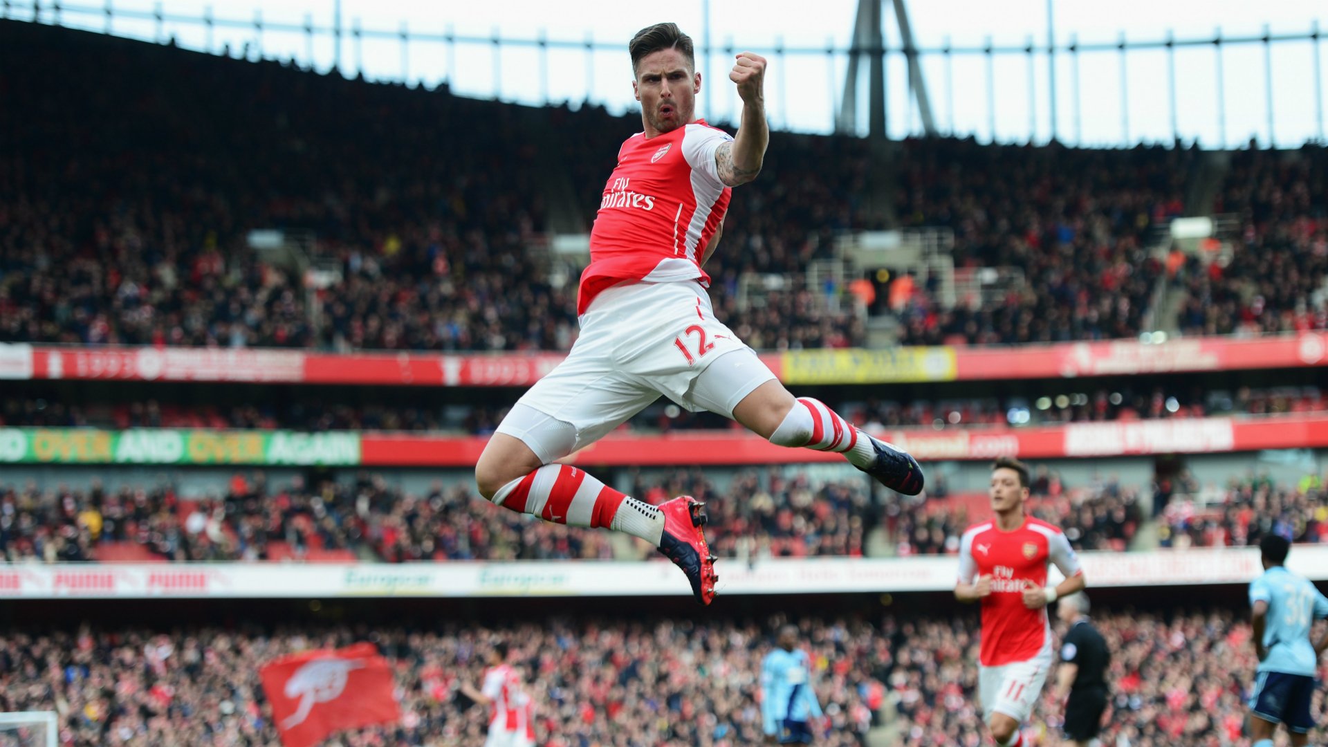 arsenal club de football gunners olivier giroud giroud mesut ozil stade fond