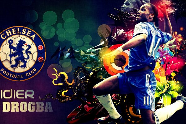 Piłkarz Chelsea Didier Drogba z radością