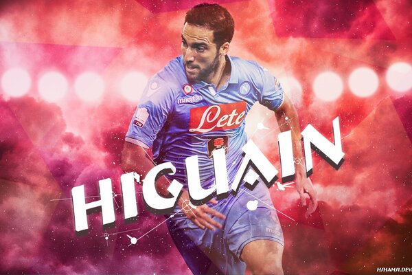 Screensaver avec l attaquant de l équipe d Italie de football Higuain