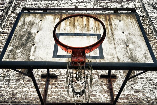 Basketball hoop bottom view