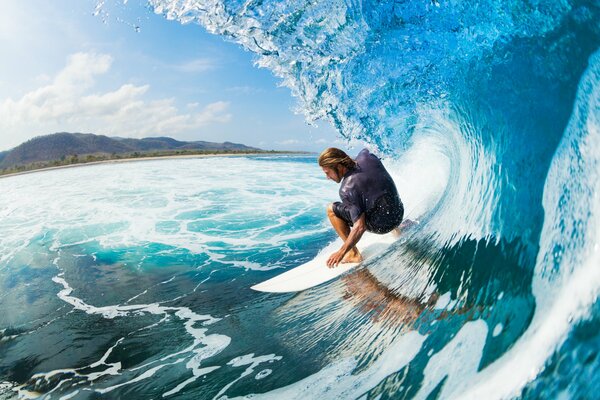 Men and surfing in the water