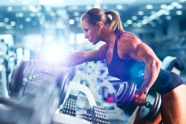 Fitness training of a pumped-up madam