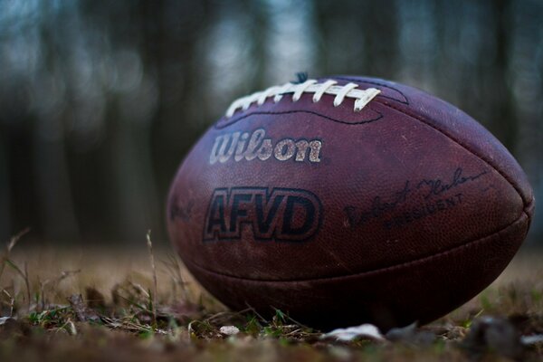 Nahaufnahme eines Rugby-Balls