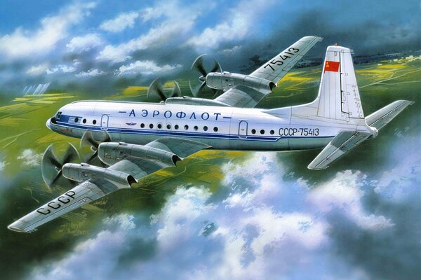 Пассажирский самолет аэрофлота времен СССР