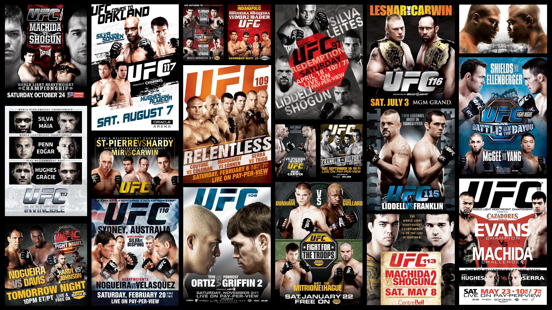 ufc luchadores carteles artes marciales mixtas collage