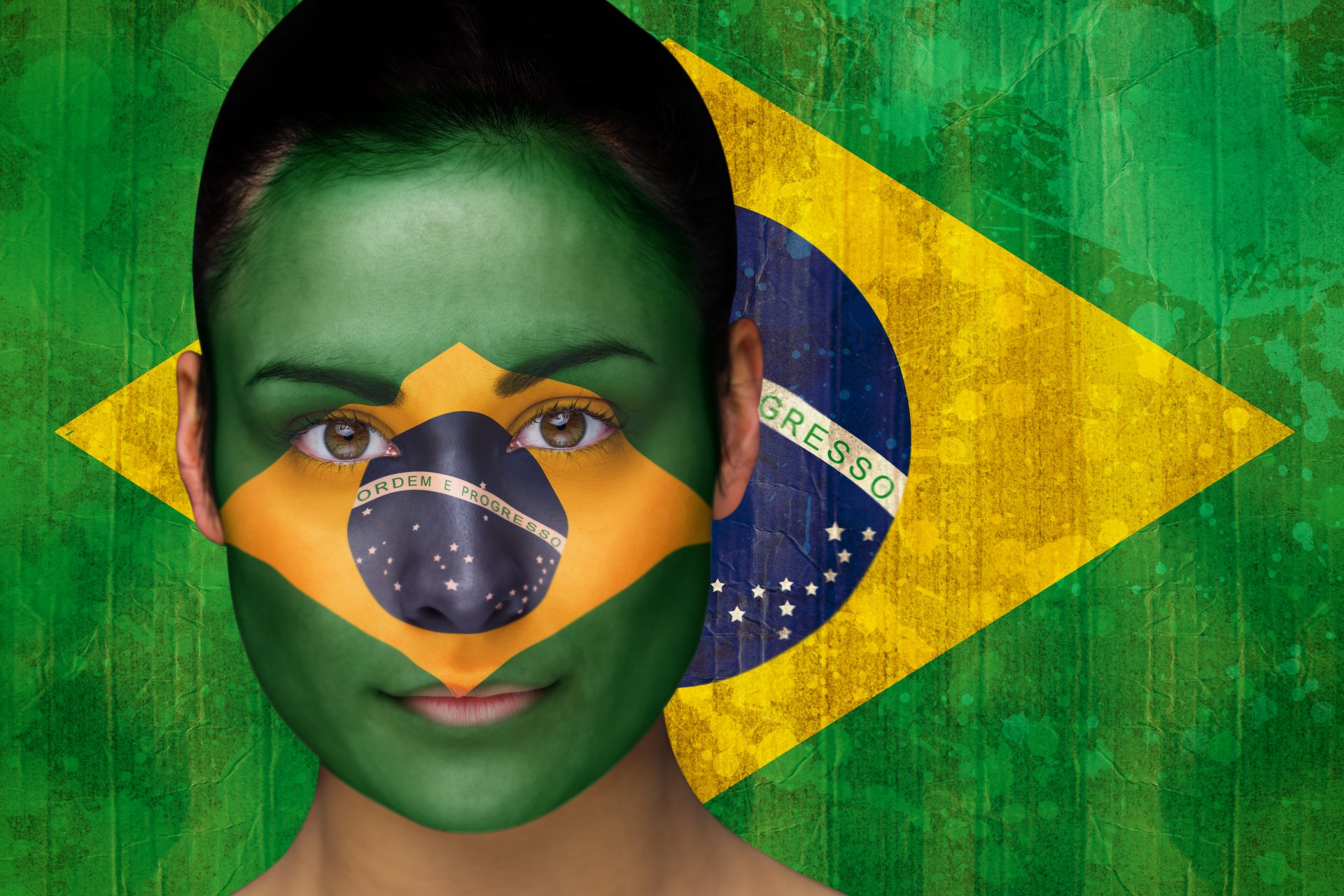 brasil fifa world cup 2014 football flag face