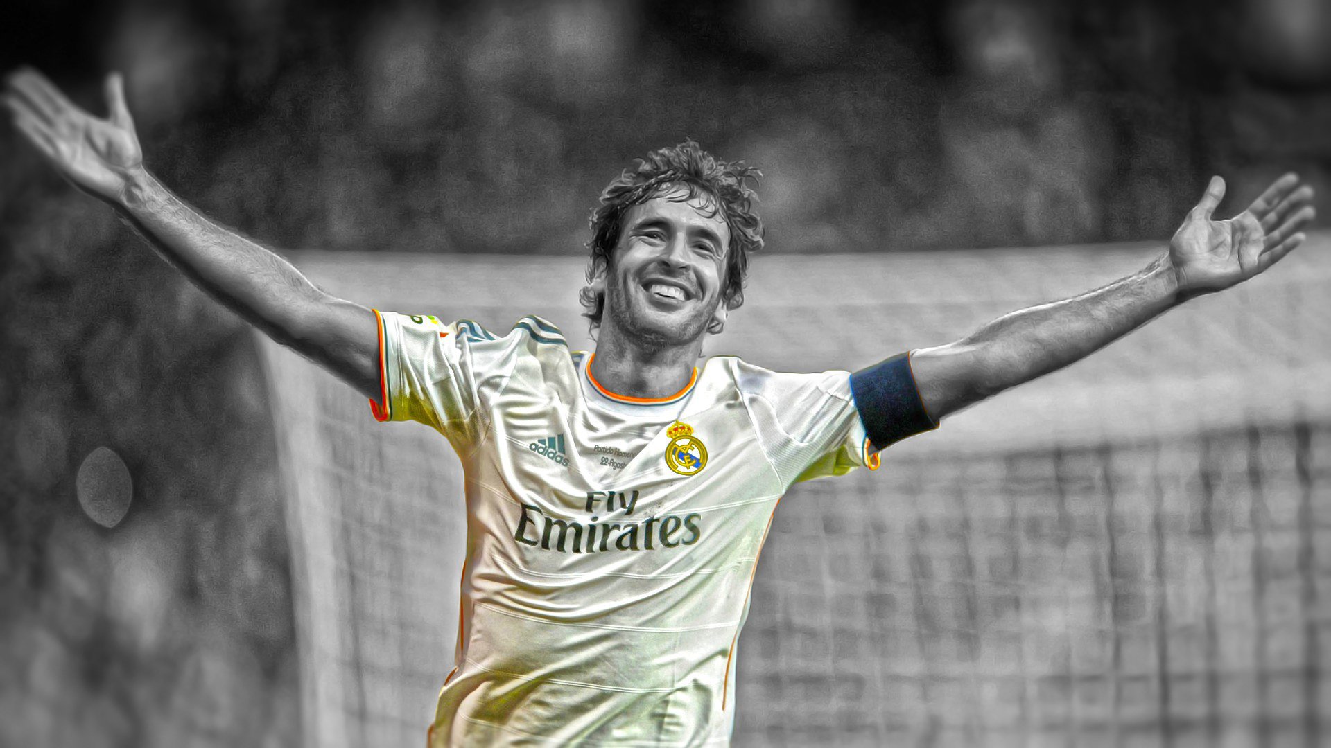 raul real madrid football sport joueur légende joie sourire crayon photoshop