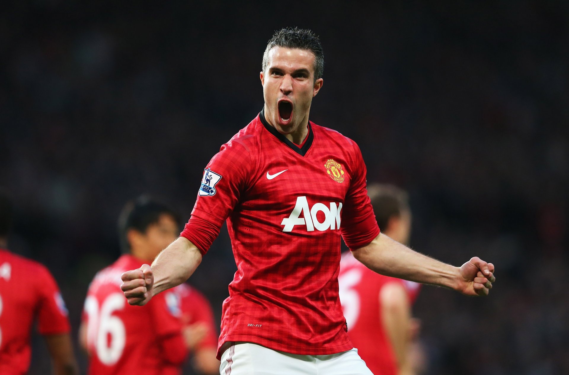 robin van persie manchester united old trafford but footballeur sport football fotball