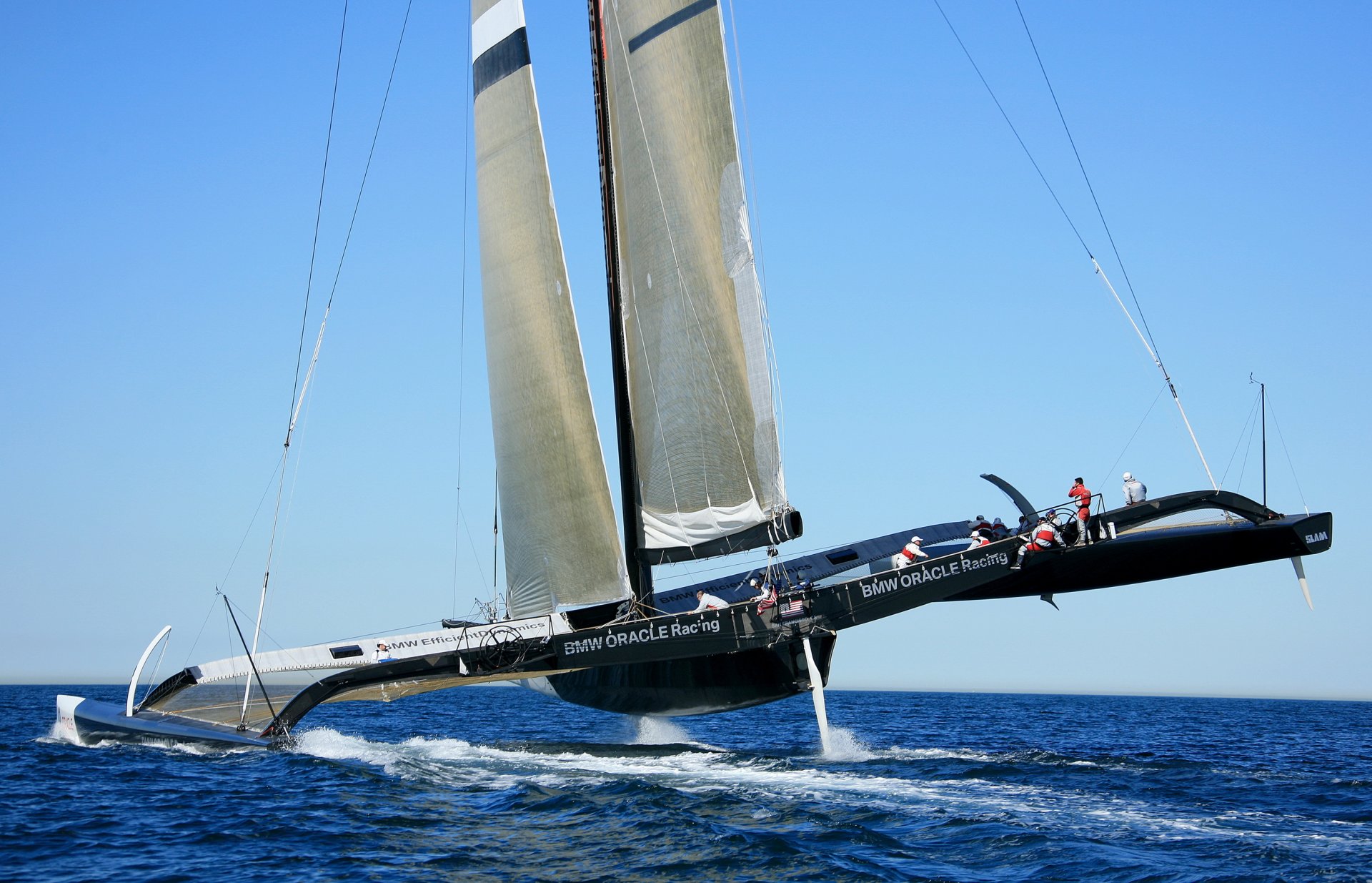 barcos vela trimarán mar foto