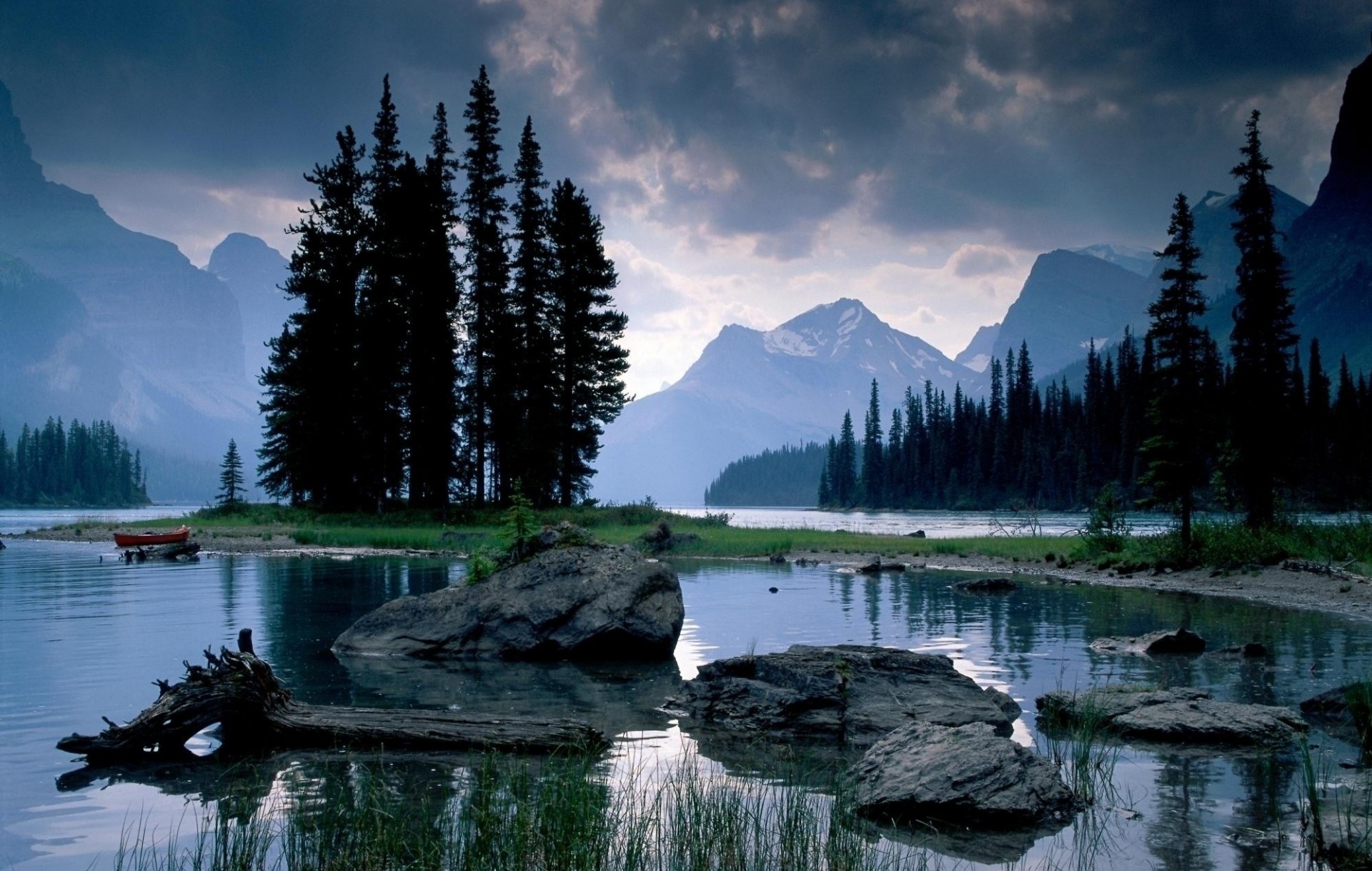 tones fishing river nature forest sky mountain beautiful rain