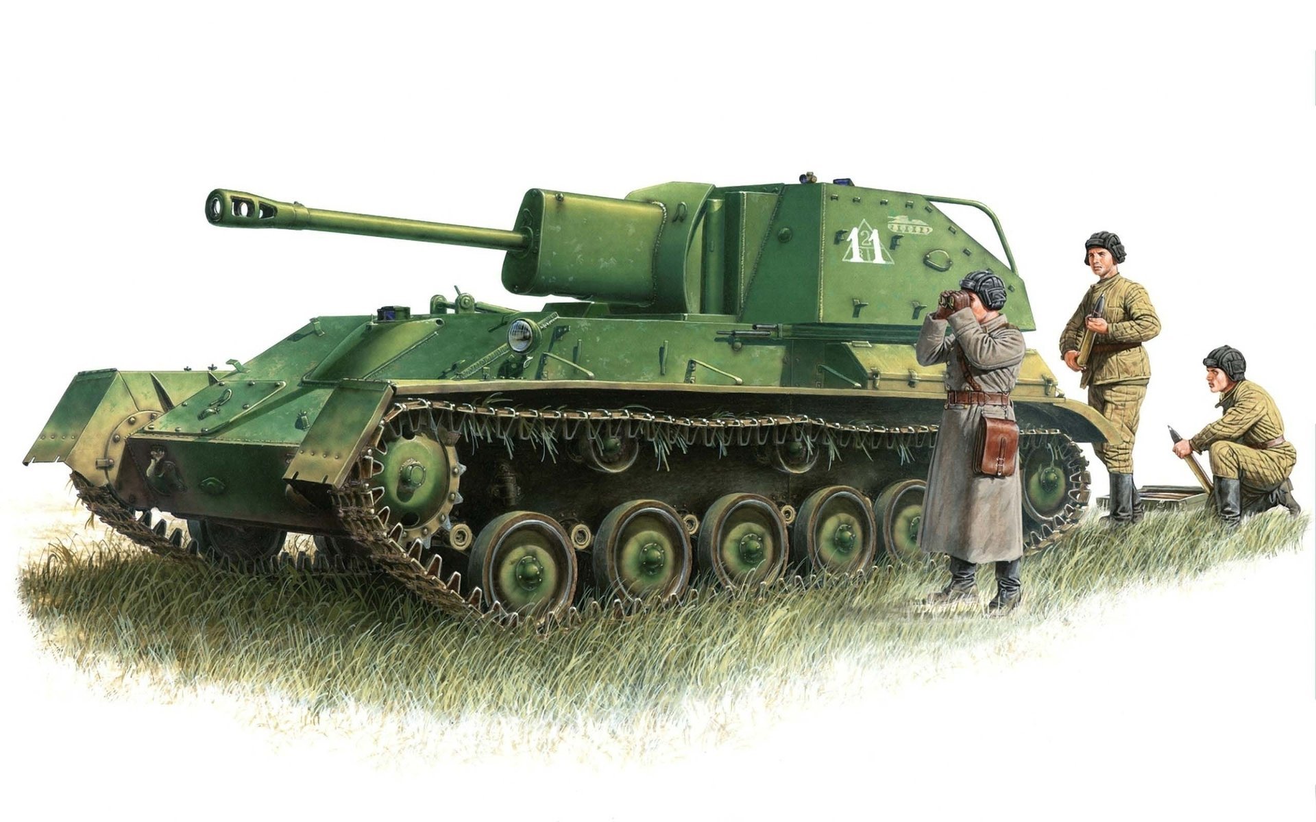 semovente su-76 arte sovietica disegno leggero