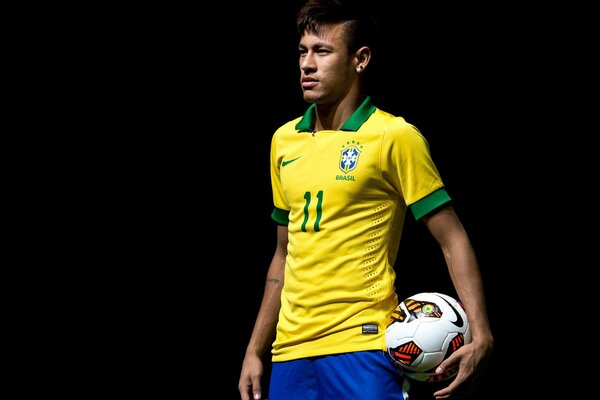 Footballeur brésilien en uniforme Nike