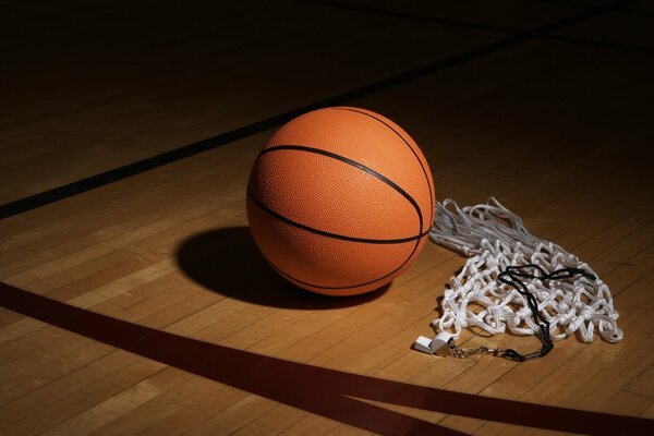 Matériel de basket-ball-balle, filet, sifflet