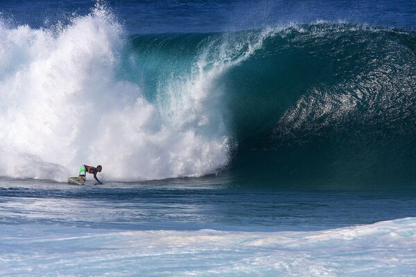 Surfing as a sport on the waves in the ocean