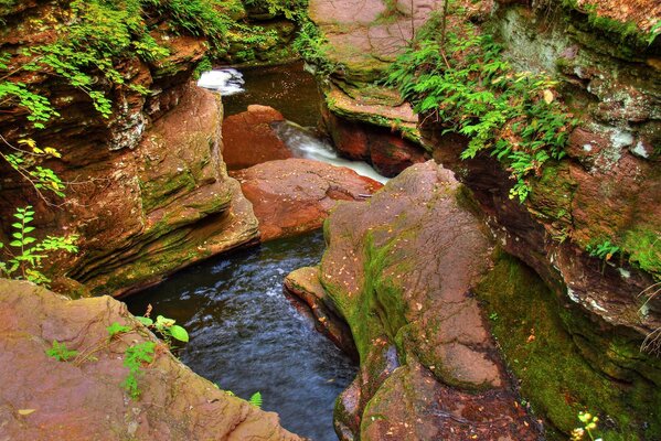 Rzeka w skałach. Natura. Krajobraz