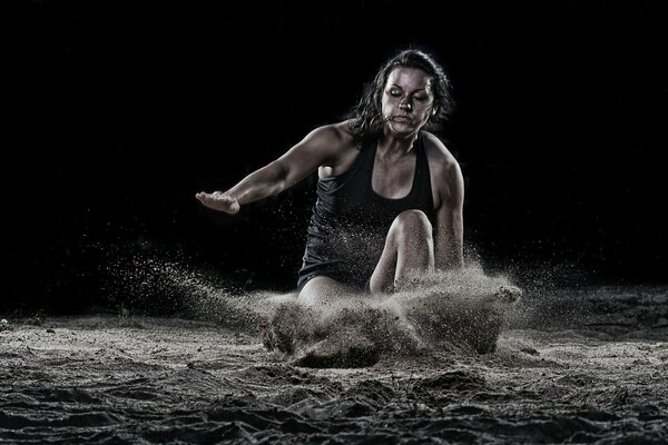 Chica de salto en el deporte