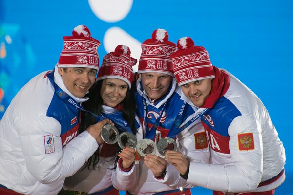 Die russische Nationalmannschaft im Rodeln