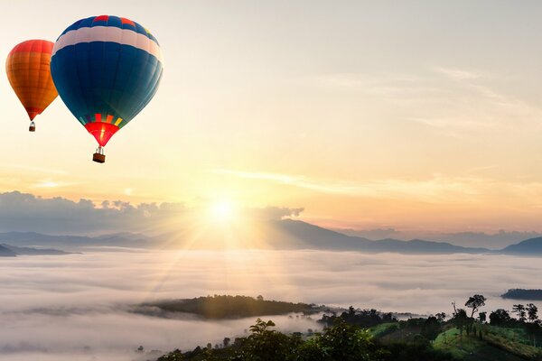 Ballon au-dessus de l aube