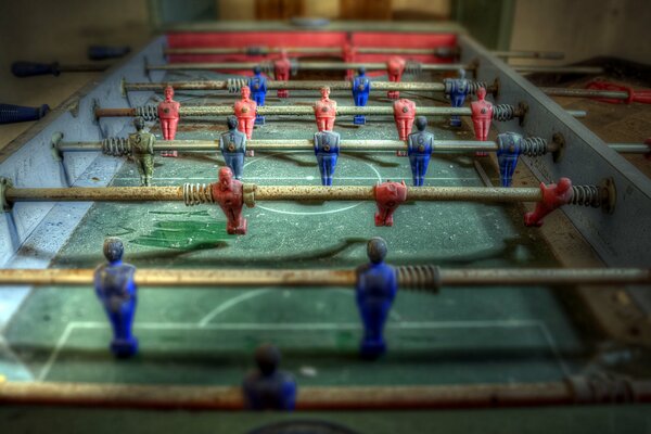 Table football close-up