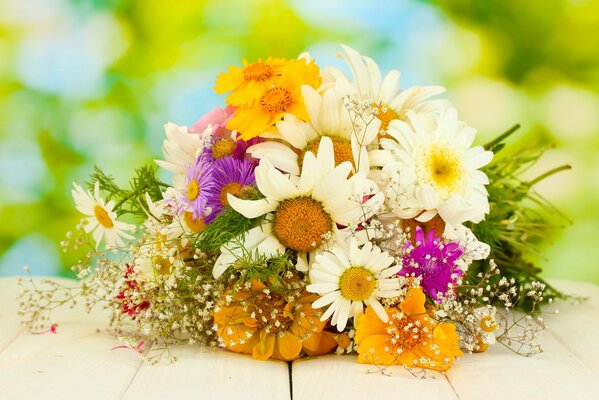 Bouquet de Sorbets de camomille et de verdure