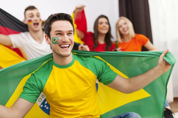 Kibic piłki nożnej dla Brazylii