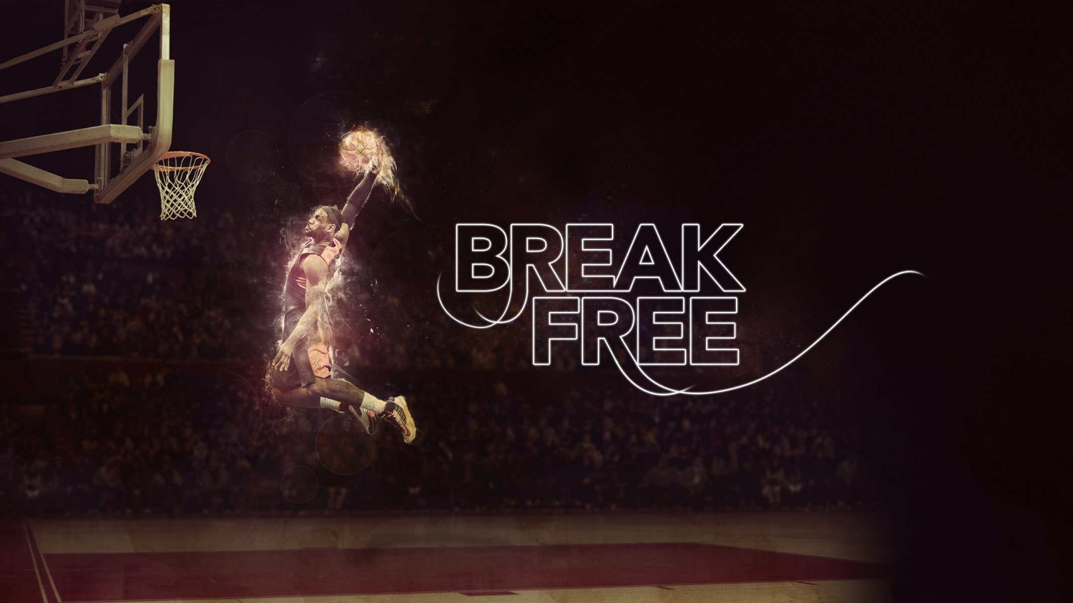 lebron james break free nba basketball player hang the field fire