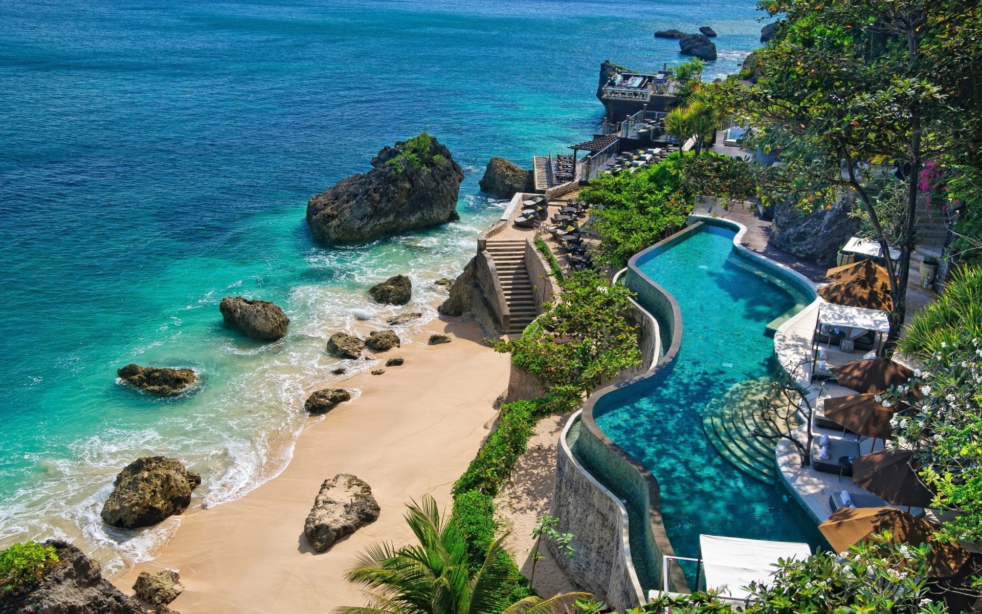 côte piscines nature bali indonésie piscine