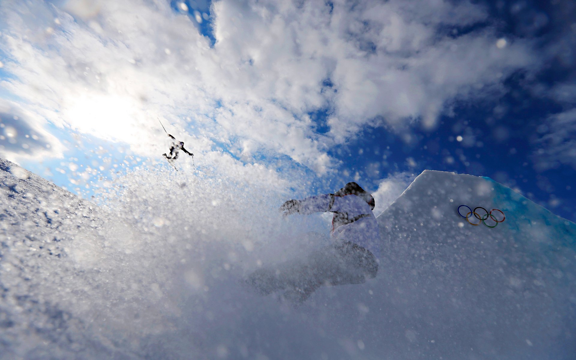 sochi 2014 esquí slopestyle entrenamiento hielo nieve sol cielo entrenamiento