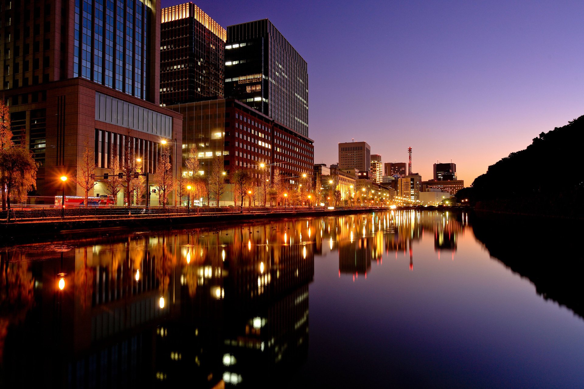 tokyo sera città notte luci giappone