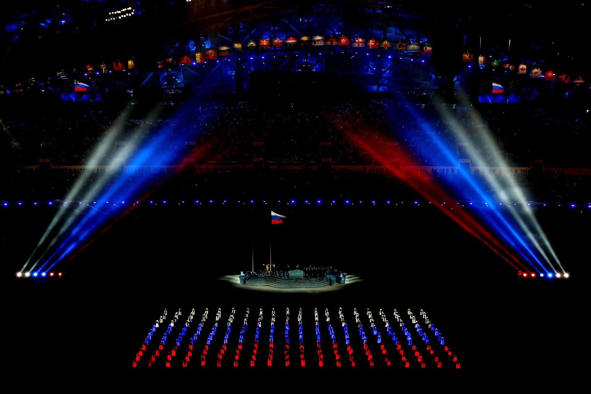 sotschi 2014 olympische spiele olympische spiele russland flagge tricolor eröffnung fisht-stadion