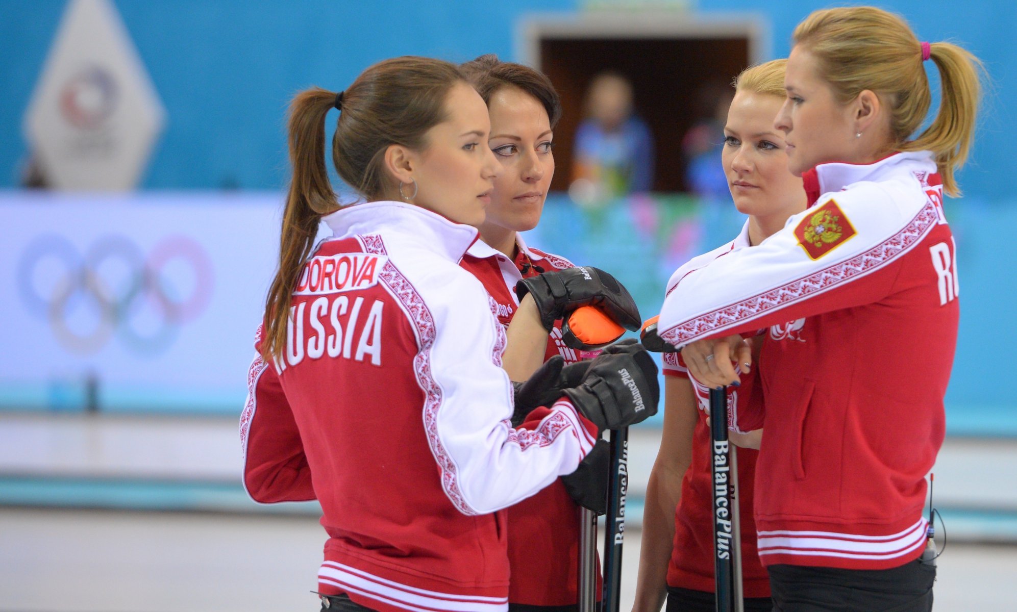 damenmannschaft alexandra saitova anna sidorova katharina galkina margarita fomina sotschi 2014 xxii olympische winterspiele russland