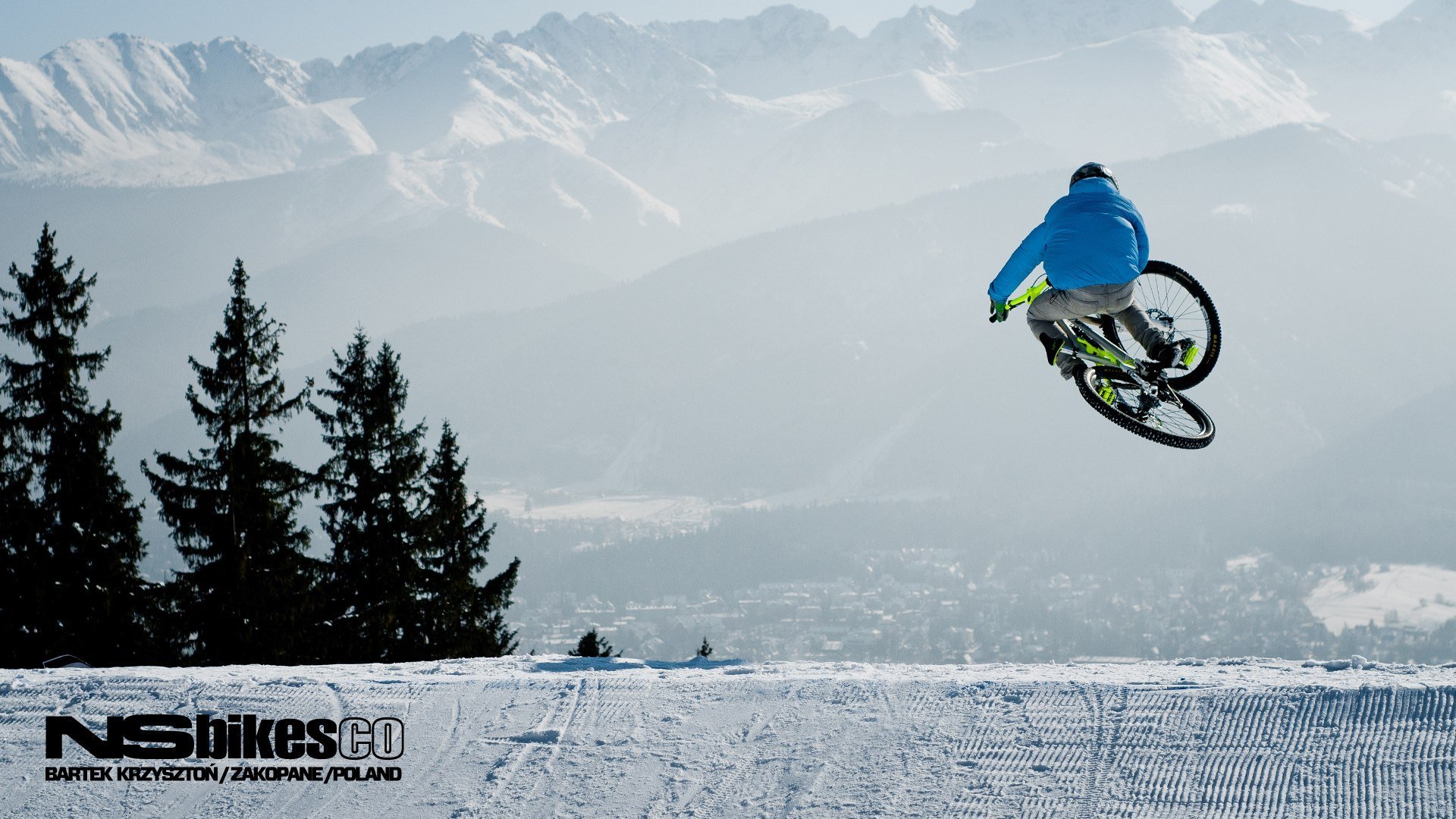 mtb rower freeride góry zima śnieg zima.snow