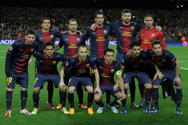 Foto della squadra di calcio allo stadio