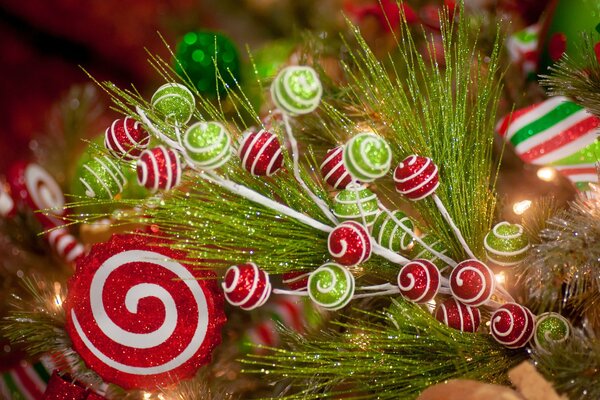 Christmas sweets with Christmas needles