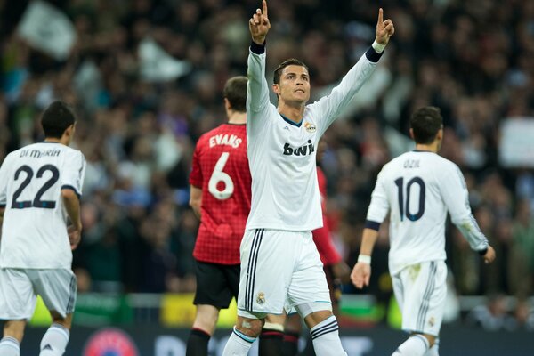 Cristiano Ronaldo at a football match