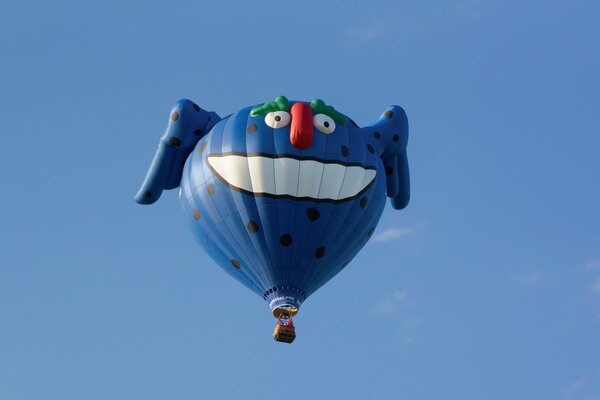 El globo vuela en el cielo