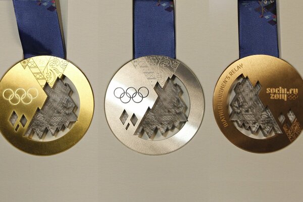 Imagen de las medallas de los juegos Olímpicos de Sochi