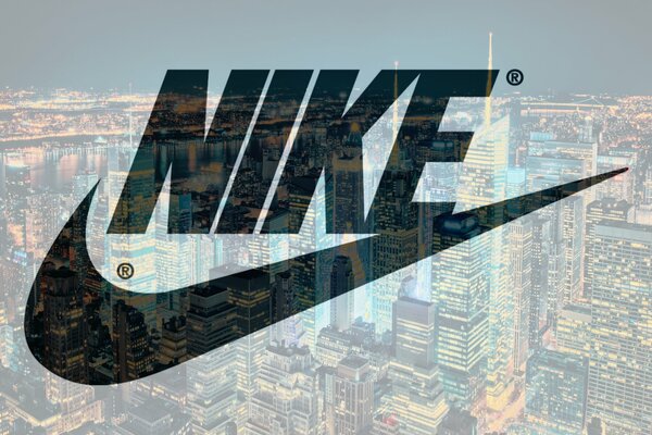 Nike screensaver on the background of New York