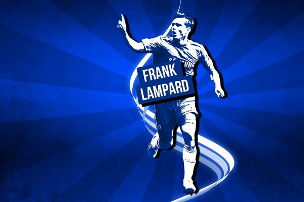 Zeichnung von Frank Lampard in Blautönen