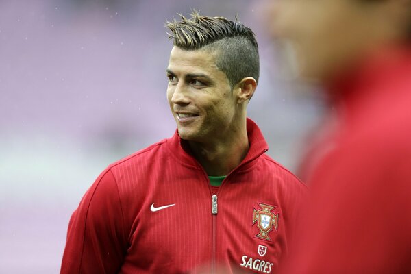 Le footballeur Cristiano Ronaldo à l entraînement