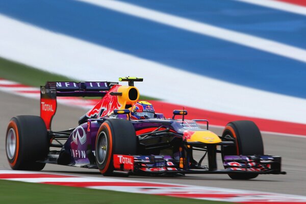 Racing car on the f1 track