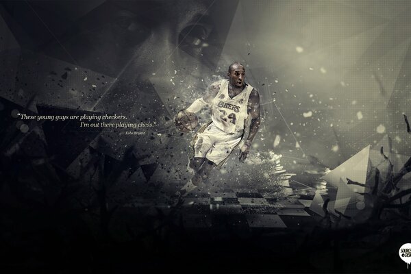 Abstract picture with Kobe Bryant basketball