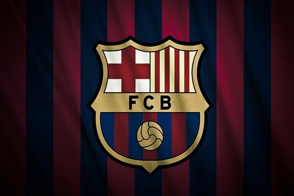 Emblème du FC Barcelone sur fond bleu grenat