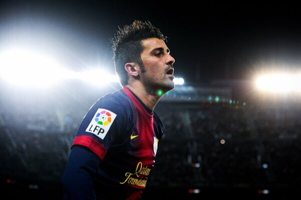 El jugador de fútbol David Villa del equipo Barcelona