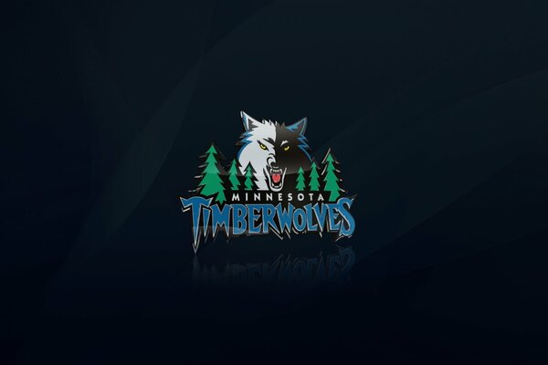 The logo of the NBA team forest wolves