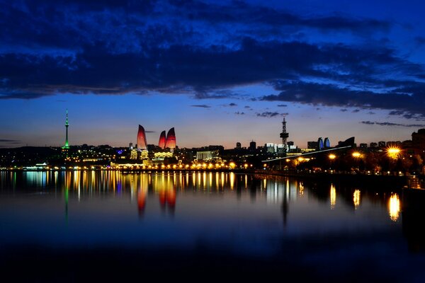 Beautiful night city of Baku