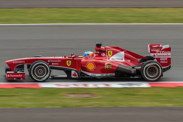 Fernando Alonso sur la piste lors de la course de Formula 1 à Silverstone