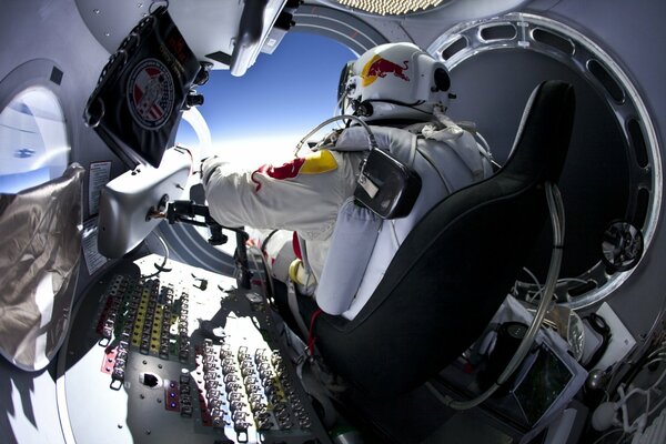 Jumping into the stratosphere. Felix Baumgartner