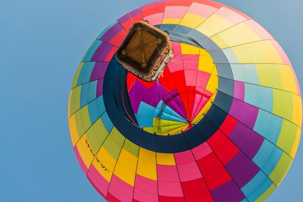 Flug in einem Heißluftballon in den Himmel